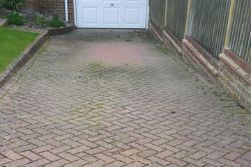 Before Pressure Tech cleaned the driveway in Meopham