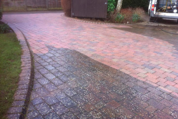 Before Pressure Tech cleaned the driveway in Kent