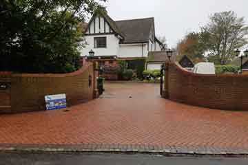 After Pressure Tech pressure washed the block driveway and paths in Halstead, Kent TN14