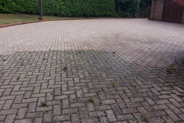 After Pressure Tech cleaned the driveway and patio in Cudham