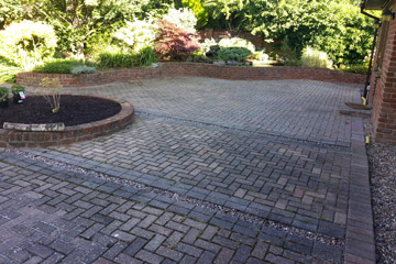 Before Pressure Tech cleaned the driveway and patio in Cudham