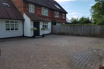 Before Pressure Tech cleaned the driveway in Edenbridge, Kent TN8