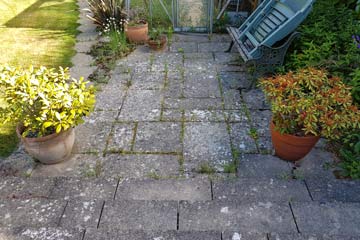 Before Pressure Tech cleaned the Patio in Tunbridge Wells, Kent TN1