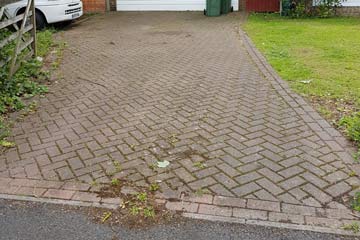 Before Pressure Tech cleaned the driveway in West Kingsdown, Kent TN15